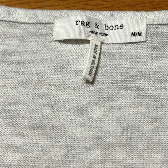 Rag & Bone The Knit Vee Long Sleeve NWOT Size:M Color: Light Gray - Picture 6 of 6